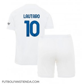 Inter Milan Lautaro Martinez #10 Segunda Equipación Niños 2023-24 Manga Corta (+ Pantalones cortos)